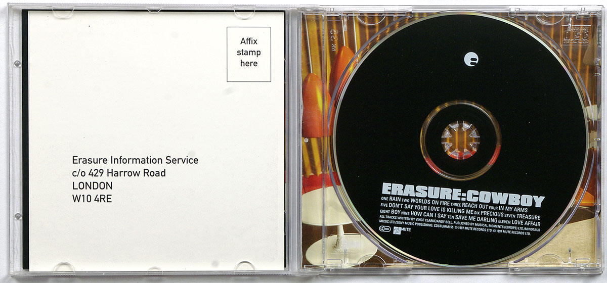 ERASURE Cowboy в продаже ERASURE Cowboy в продаже
