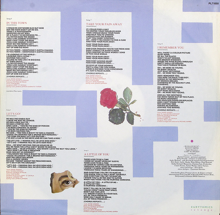  EURYTHMICS Revenge в продаже