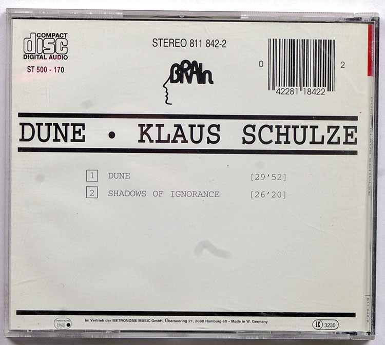 KLAUS SCHULZE Dune в продаже KLAUS SCHULZE Dune в продаже
