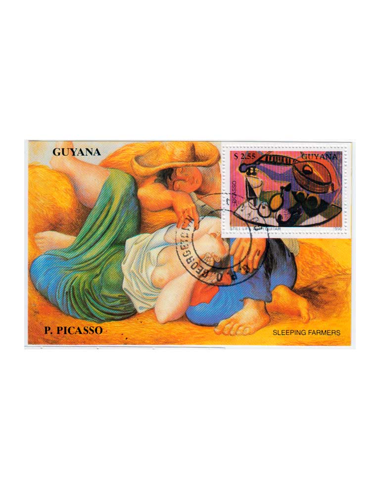 Гайана 1990 Пабло Пикассо - Спящие фермеры Почтовый блок в продаже Гайана 1990 Пабло Пикассо - Спящие фермеры Почтовый блок в продаже